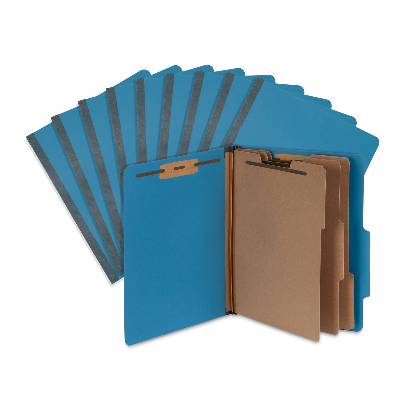 Blue Summit Supplies Dark Classification Folders, 3 Dividers, Letter Size with 2 Inch Expansions, Use for Organizing Medical Records & Client Files, Great as Lease Folders, 10 Pack