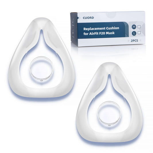 2-Pack Replacement Cushion for ResMed AirFit F20, FSA/HSA Eligible, Compatible with Original Airfit F20 Full Face Mask, Reliable Seal & Perfect Fit, Covers Nose and Mouth, Medium