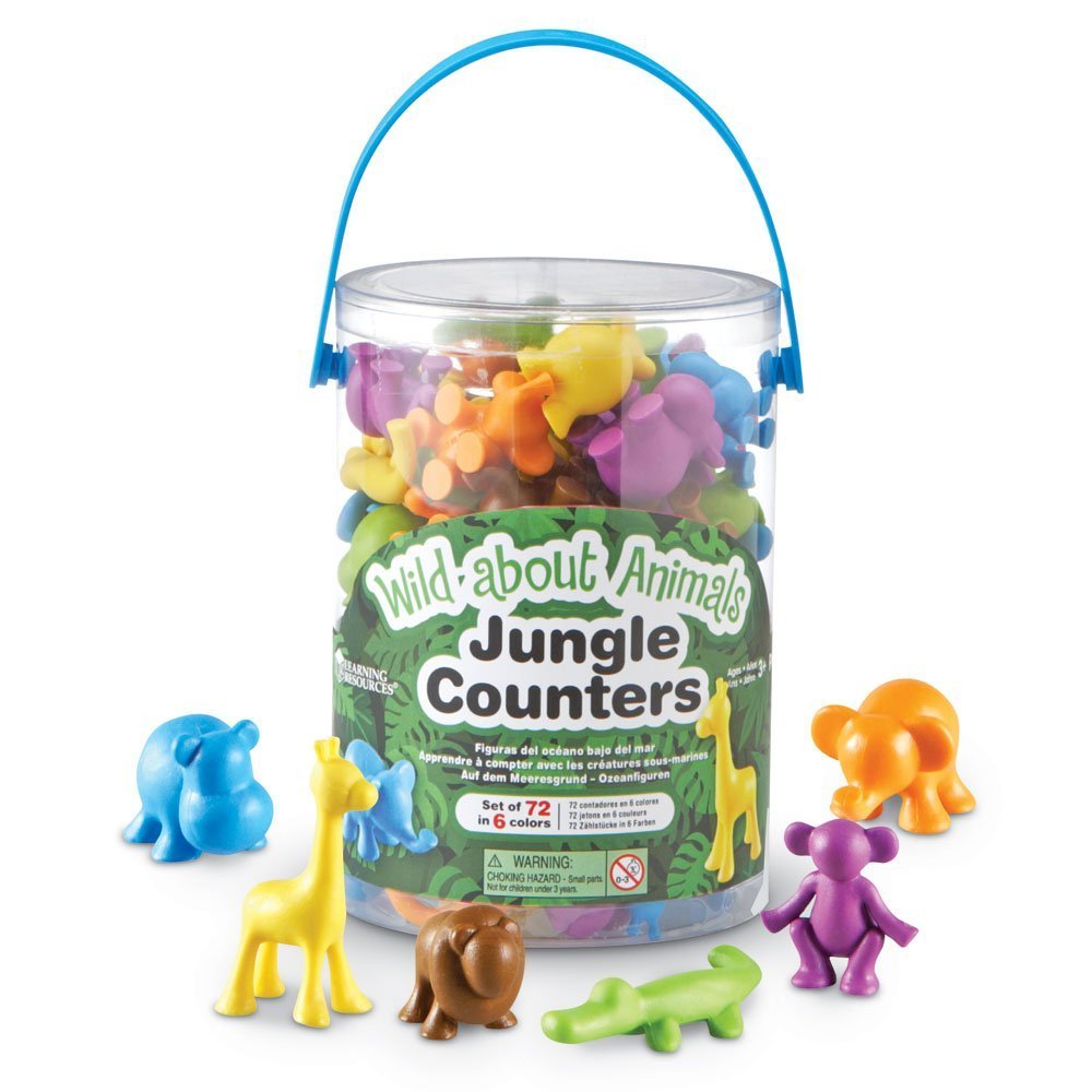 Learning Resources LER3361 Wild About Animals Jungle Counters, Counting & Sorting Toy, 72 Pieces, Ages 3+