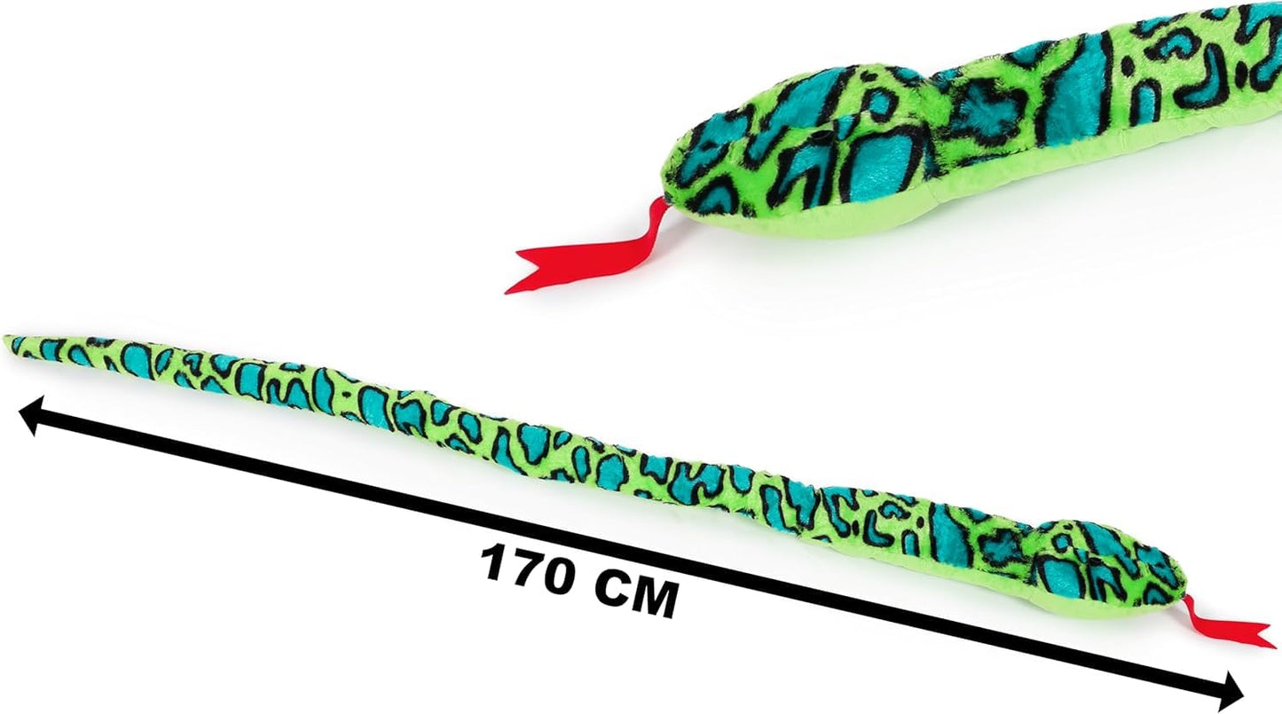 Toyland® 170cm (5.5ft) Giant Two-Toned Plush Snake - 5 Assorted Designs - Children's Soft Toys