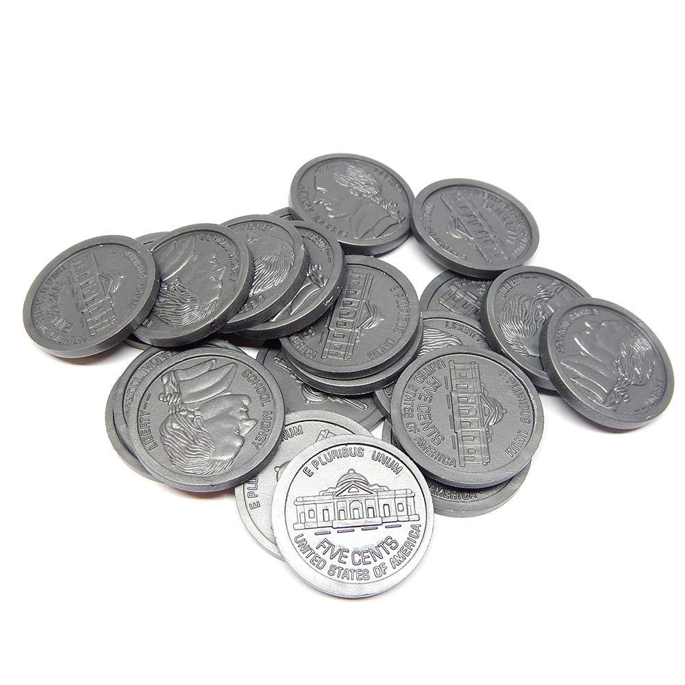 hand2mind Play Money for Kids, Realistic Fake Plastic Coins Set, Great for Pretend Play Money, Game Money Or Counting Money (Bulk Classroom Set of 500), Multi (866)