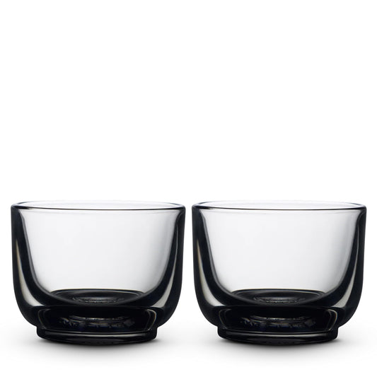 Fellow Pirch Cortado Glasses 4.5 oz Artisanal Cups, Set of 2, Dishwasher Safe Coffee Glasses for Espresso Drinks & Latte Art – Smoke