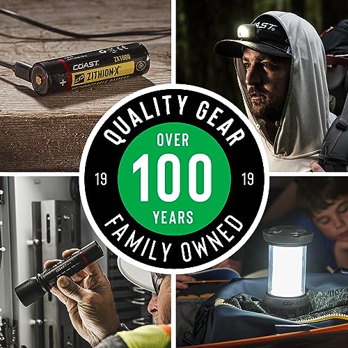 Coast AA USB-C Rechargeable Batteries, ZITHION-X, Lithium Ion 1.5v 2400 mAh, Long Lasting, Charges Under 2.5 Hours, Charging Cable Included, 4-Battery Pack