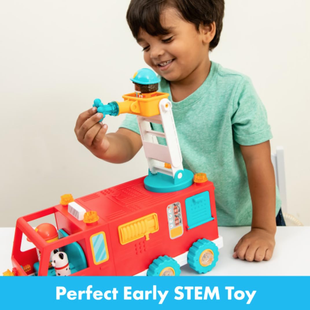 Educational Insights Design & Drill Bolt Buddies Fire Truck Take Apart Toy with Electric Toy Drill, Preschool STEM Gift for Boys & Girls, Ages 3+
