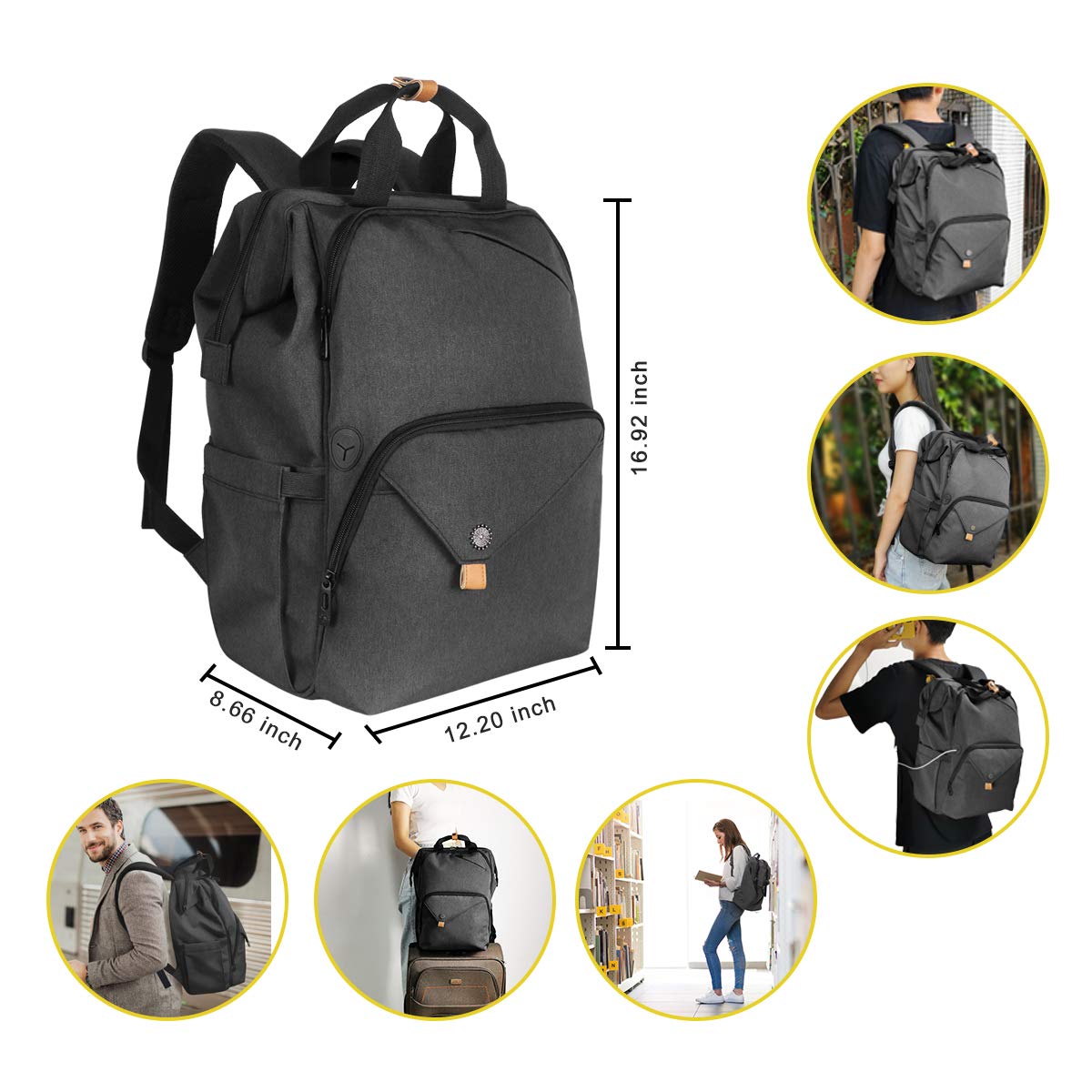 Hap Tim Laptop Backpack, Travel Backpack for Women,Work Backpack (7651-DG)