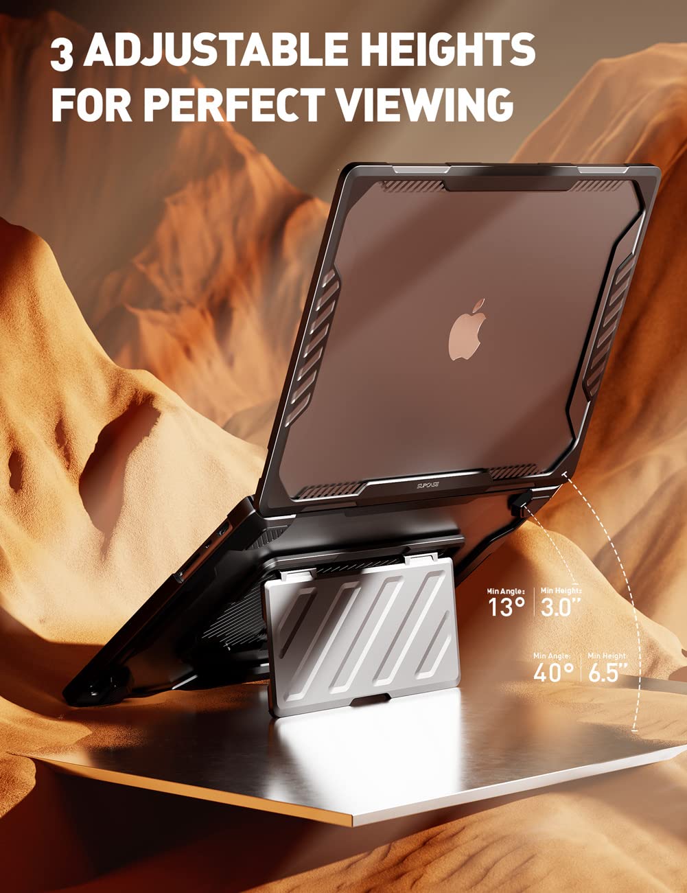 SUPCASE for MacBook Pro 16 Inch Case with Stand 2024-2021 (Unicorn Beetle Pro), M4/M3/M2/M1 Pro/Max A3403 A3186 A2991 A2780 A2485 Heavy Duty Hard Shell Protective Cover for MacBook Pro 16", Black