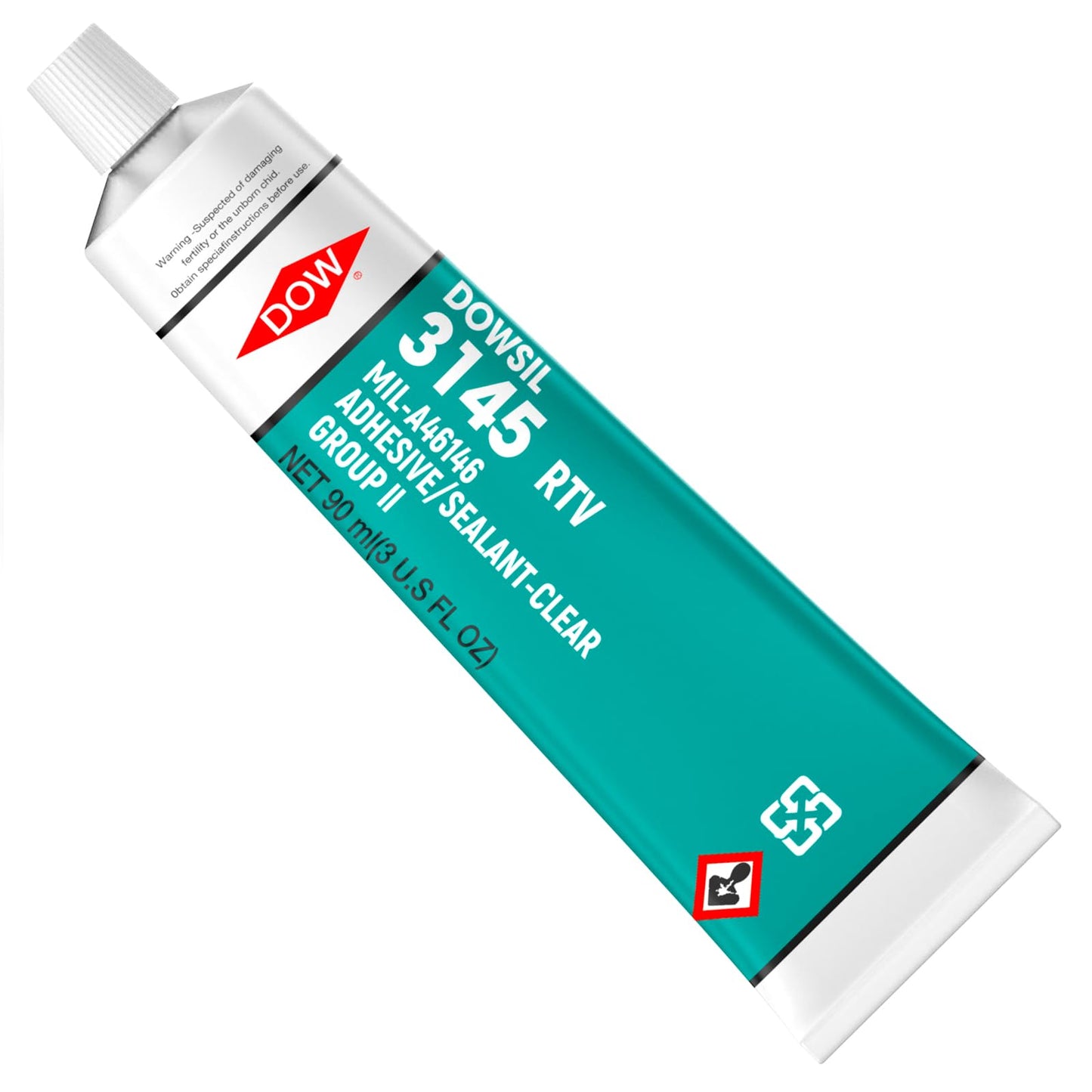 3145 RTV 90ml 3oz Clear Adhesive Sealant Mil-A-46146 Electrical Battery Board Housing Moisture Sealing Non Flow Primerless Adhesion High Strength Group II/III (3145 Clear 90ml)