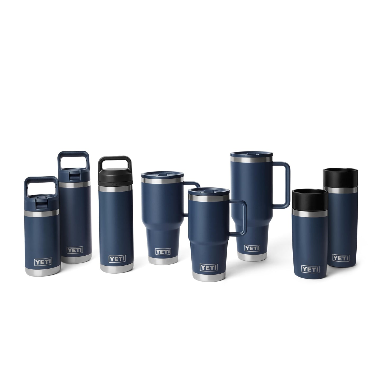 YETI Rambler 20 oz Travel Mug with Flip Straw Lid – Stainless Steel, Vacuum Insulated, Leakproof, Cup Holder Friendly, Navy