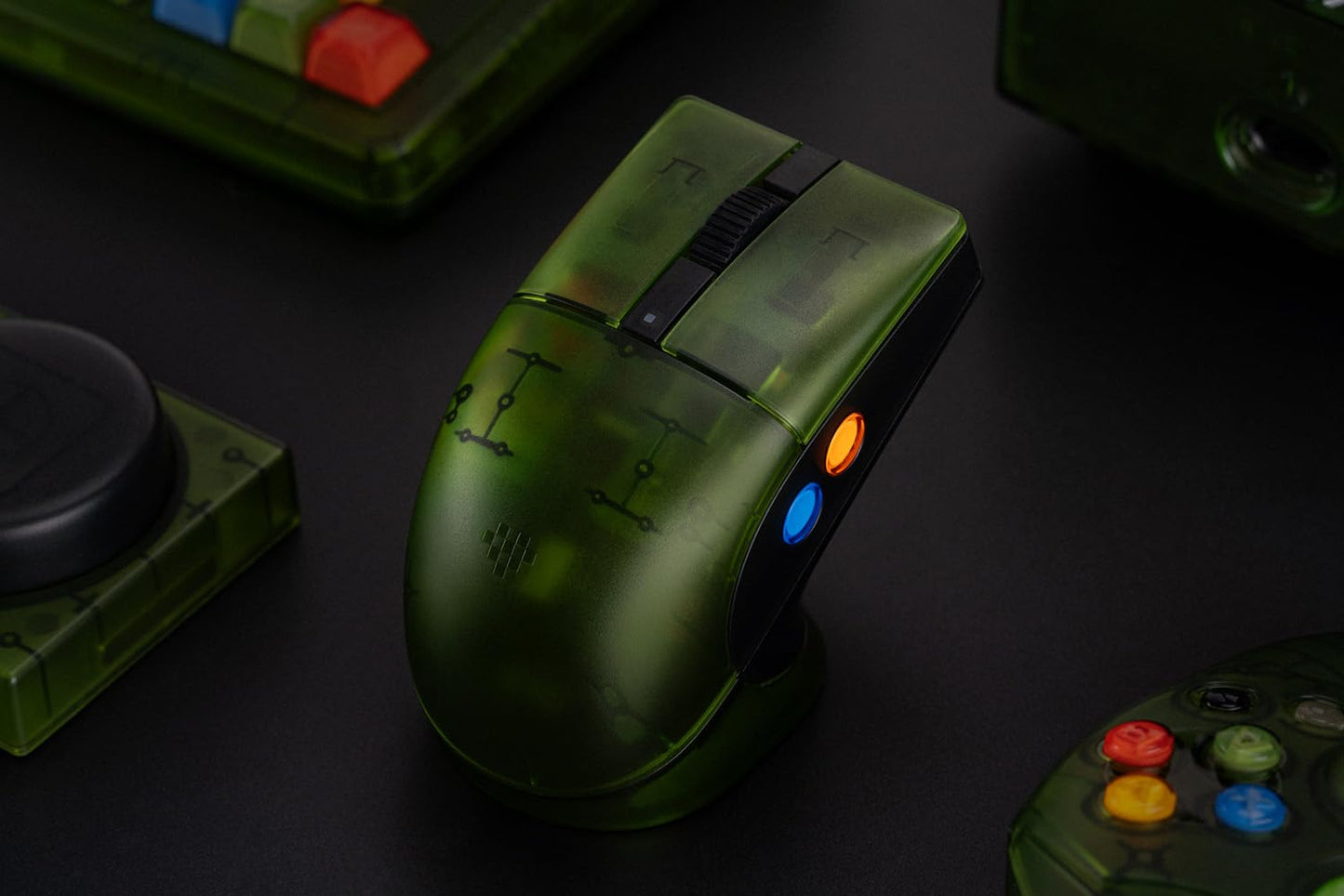 8BitDo Retro R8 Mouse with PAW 3395 Optical Sensor DPI 26K, Wireless 4K Polling Mouse with Charging Dock, Programmable Buttons, and Kailh Sword GM X Micro Switches - Xbox Edition(Officially Licensed)
