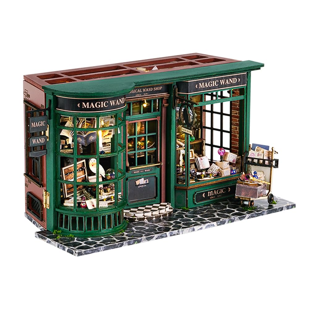 CUTEBEE DIY Miniature Dollhouse Kit, DIY Wooden Dollhouse Kit Miniature House Kit, Mini House Model for Adults and Teens, Creative Room Decorations, Gifts Idea for Family and Friends（Magic House