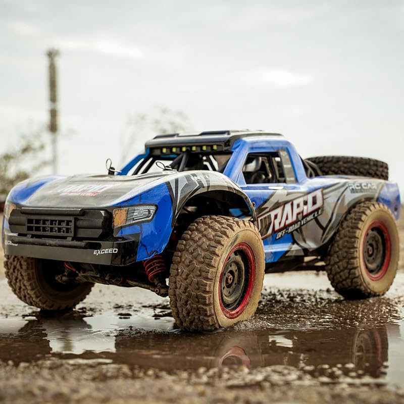 Yidedraw RC Cars 1:14 RC Truck 30 MPH 4WD Remote Control Car All Terrain Trophy Car for Adults Boys Toys Fast Off-Road RC Buggy Big Short Course Monster Truck with 2 Batteries (RTR)