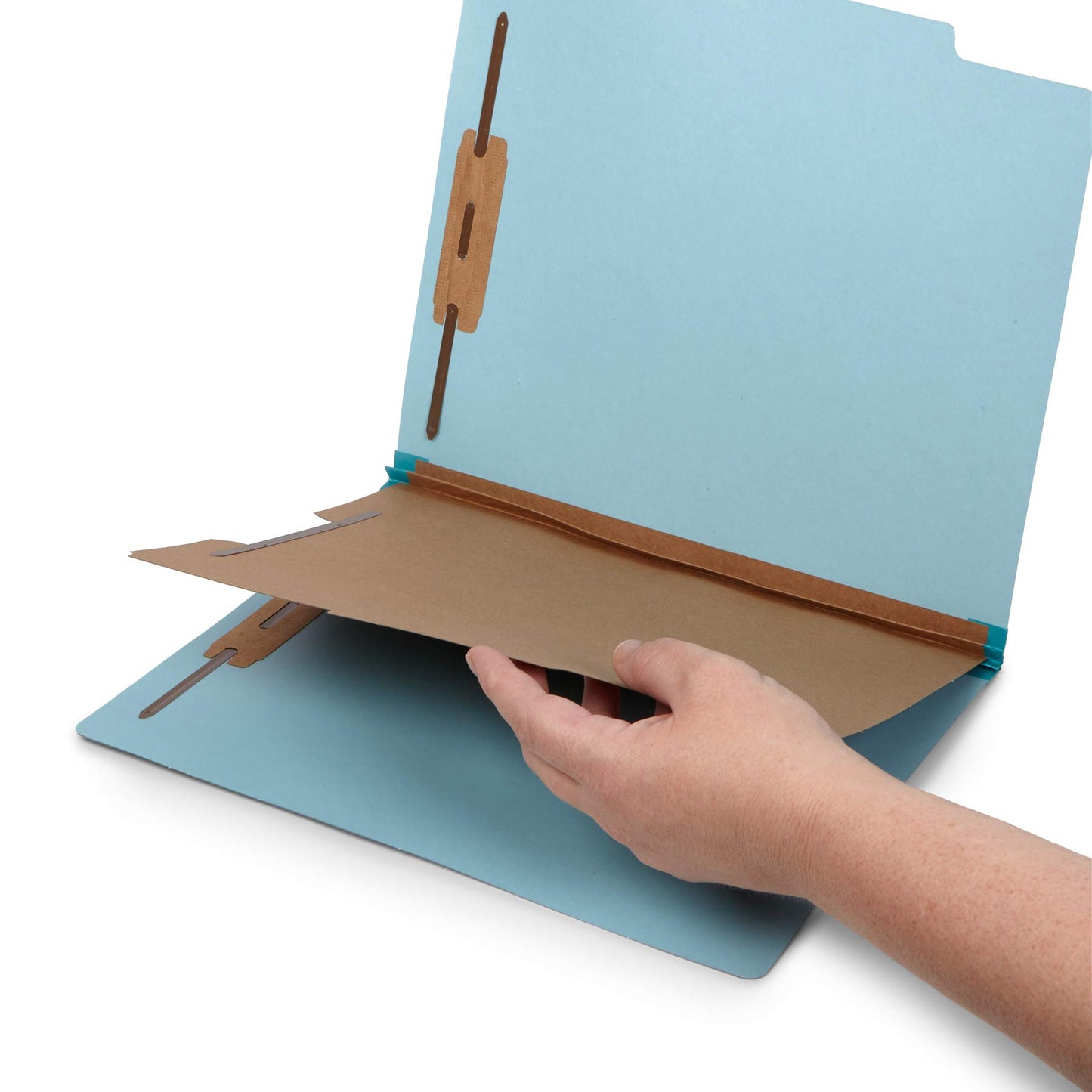 Blue Summit Supplies 30 Blue Classification Folders - 1 Divider - 2 Inch Expansions - Durable 2 Prongs for Standard Medical Files, Law Client Files, Office Reports - Letter Size, Blue, 30 Pack