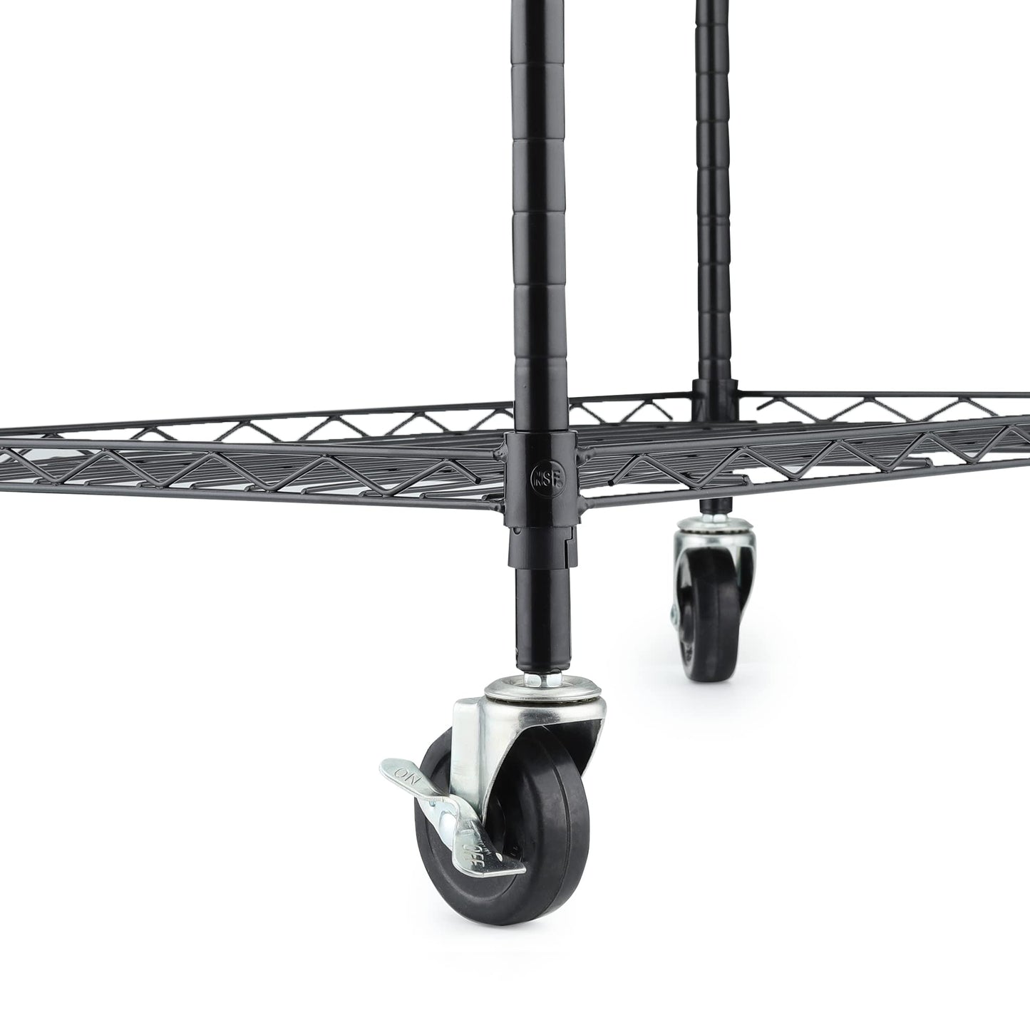 Caster Wheels for Organization & Storage Shelving, Set of 4, Casters for Metal Shelf Organizer, Replace Wire Rack Shelf Clothing Rack Leveling Feet or Plastic Wheel