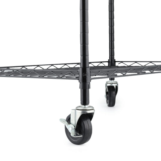 Caster Wheels for Organization & Storage Shelving, Set of 4, Casters for Metal Shelf Organizer, Replace Wire Rack Shelf Clothing Rack Leveling Feet or Plastic Wheel