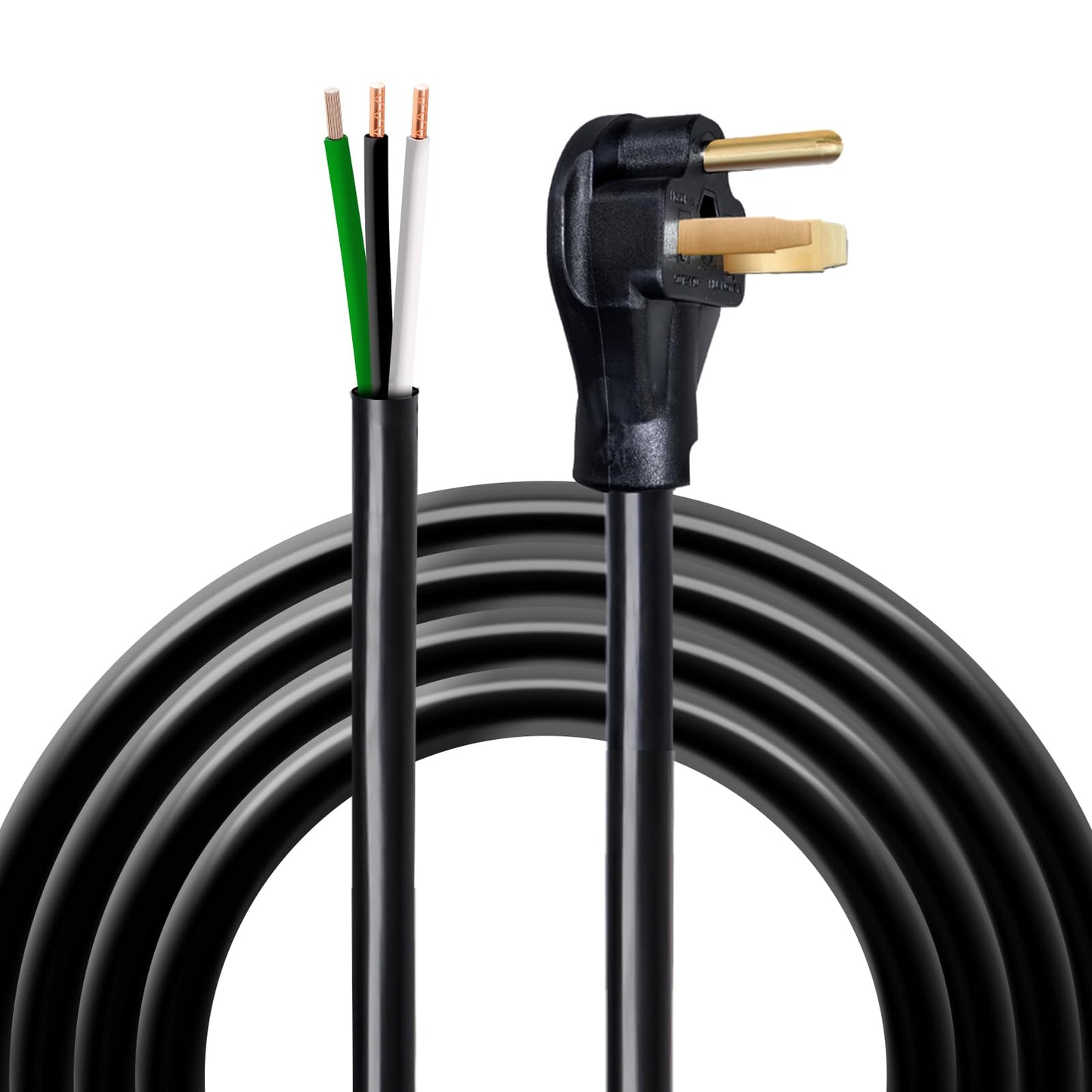 15FT 8 AWG 3 Prong Replacement Power Cord with N6-50P Plug, Heavy Duty 40AMP 250V Extension Cable with Pigtail Open Wiring End - Suitable for TEMPWARE 7500W Electric Garage Heater