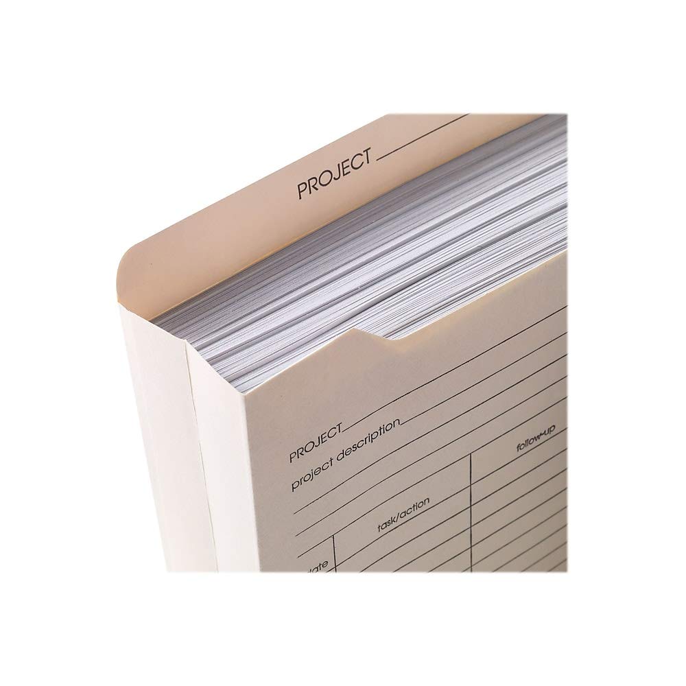 Staples Reinforced Pre‑Printed File Jackets, Letter Size, 2‑Inch Expansion, Manila, Durable Indexed Filing – 50/Box