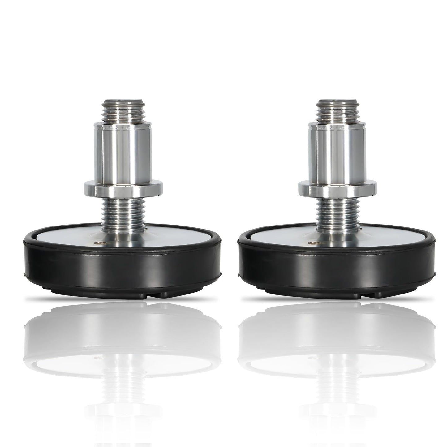 LEAPTREND 2pc 35mm Shaft Diameter Car Lift Rubber Tray Heightening Feet Plus High Leg Pads, Car Lift Telescopic Two Hole Round Tray with Rubber Pads Peg Screw-up Pads
