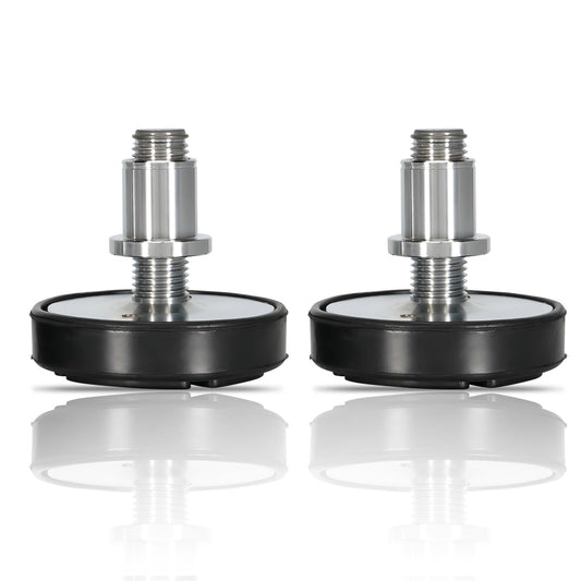 LEAPTREND 2pc 35mm Shaft Diameter Car Lift Rubber Tray Heightening Feet Plus High Leg Pads, Car Lift Telescopic Two Hole Round Tray with Rubber Pads Peg Screw-up Pads