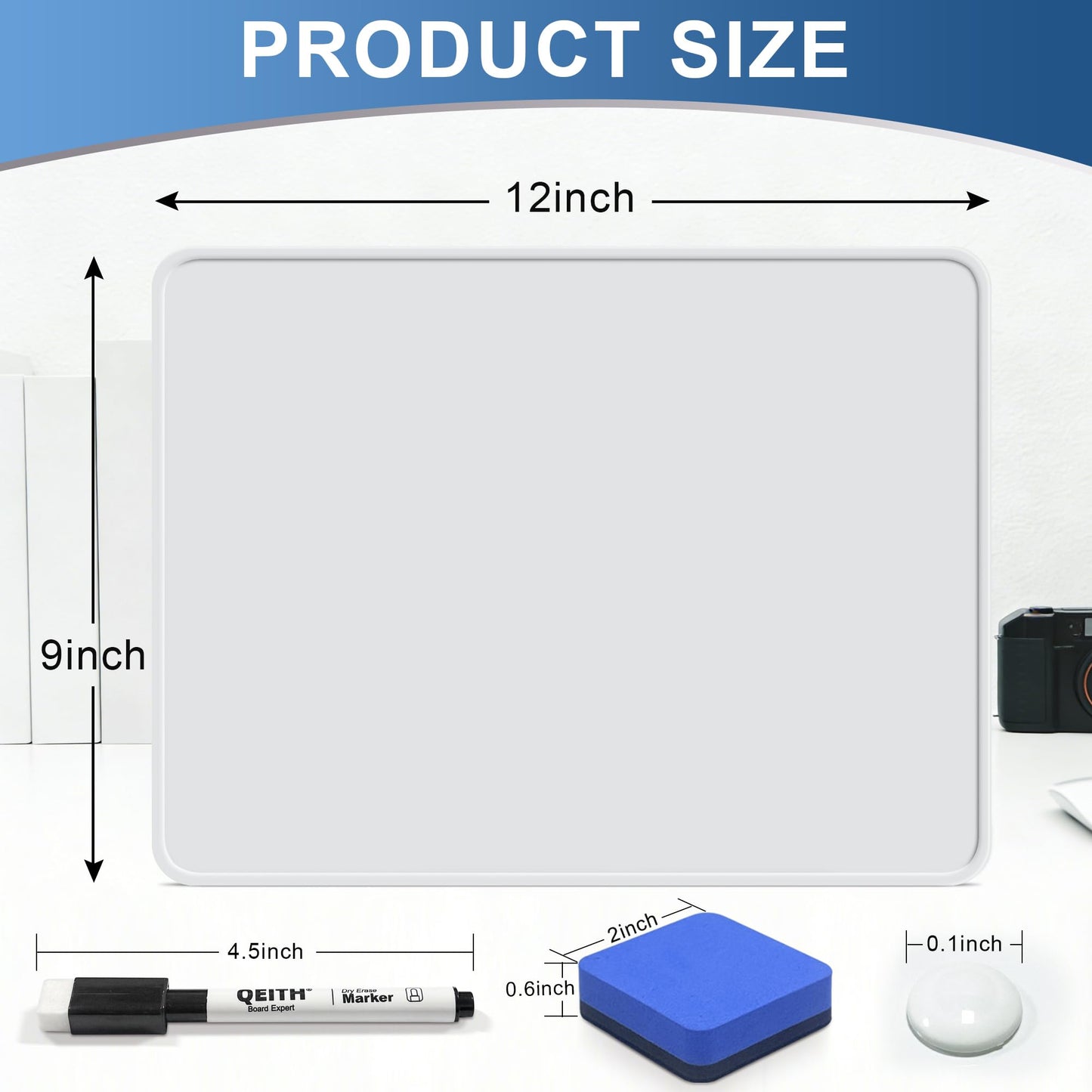 Dry Erase Boards, 12 Pack 9 x 12 Inch Magnetic Double Sided Portable Personal Small Whiteboards, Include 12 Markers, 12 Erasers, 24 Magnets for Kids, Students, Teachers Classroom School Supplies