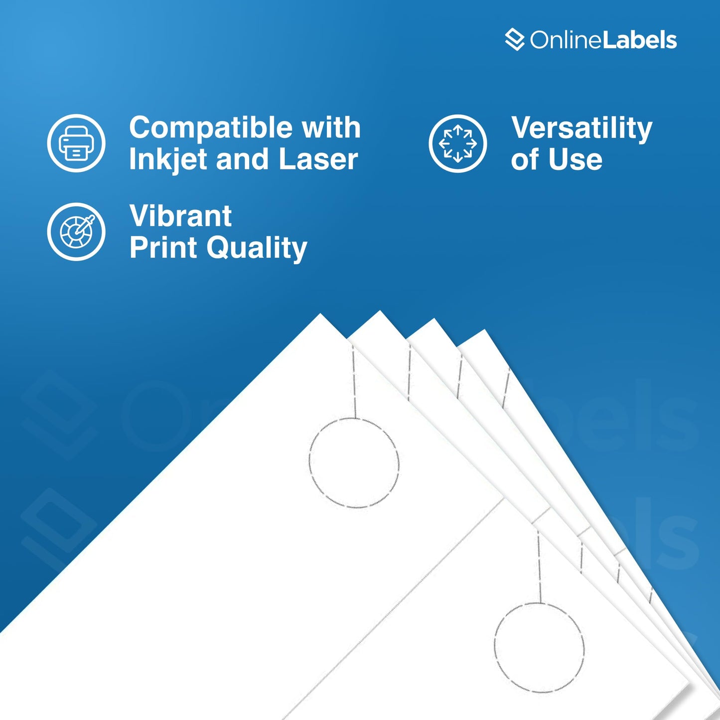 Door Hangers - 4.25 x 11 - Cardstock - Pack of 500, 250 Sheets - Inkjet/Laser Printer - Online Labels
