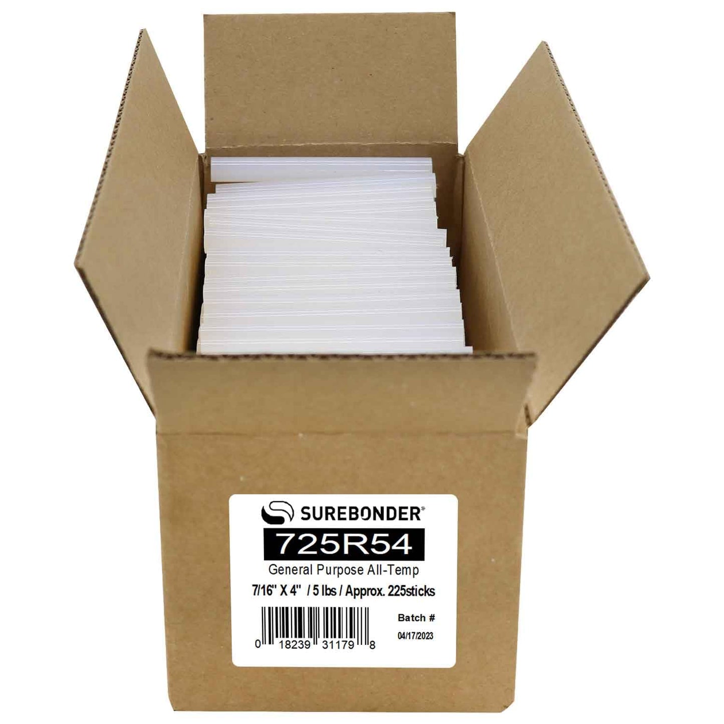 Surebonder Dual-Temperature, All Purpose Full-Size Hot Glue Sticks for Crafts/DIY - 0.43" x 4" - Approximately 225 Glue Sticks, 5 lb Box, Clear