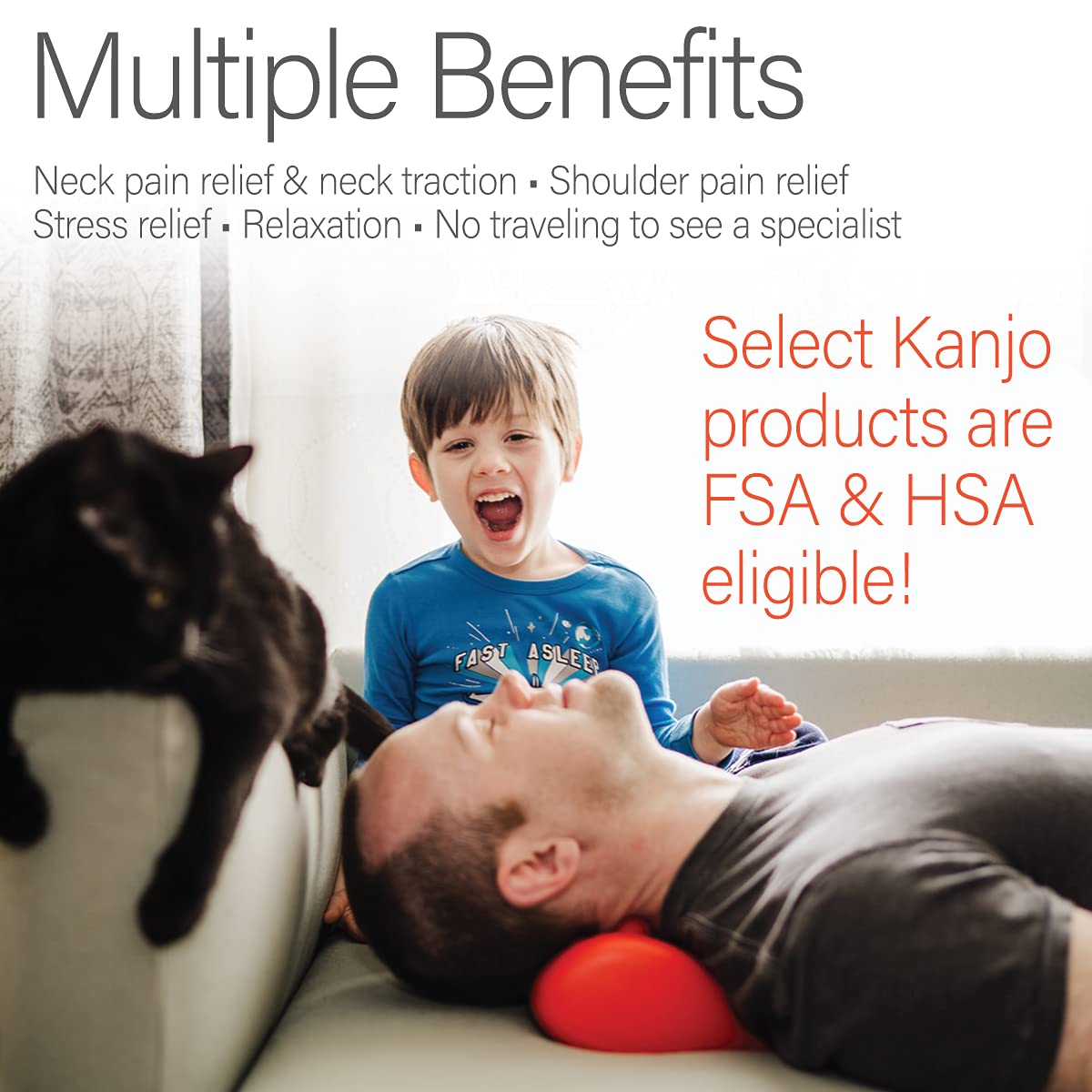 Kanjo Acupressure Neck Pain Relief Cushion | Cervical Traction Device & Acupressure Cushion for Muscle Tension & Relaxation | Helps Relieve Neck & Shoulder Pain | FSA & HSA Eligible | Blue