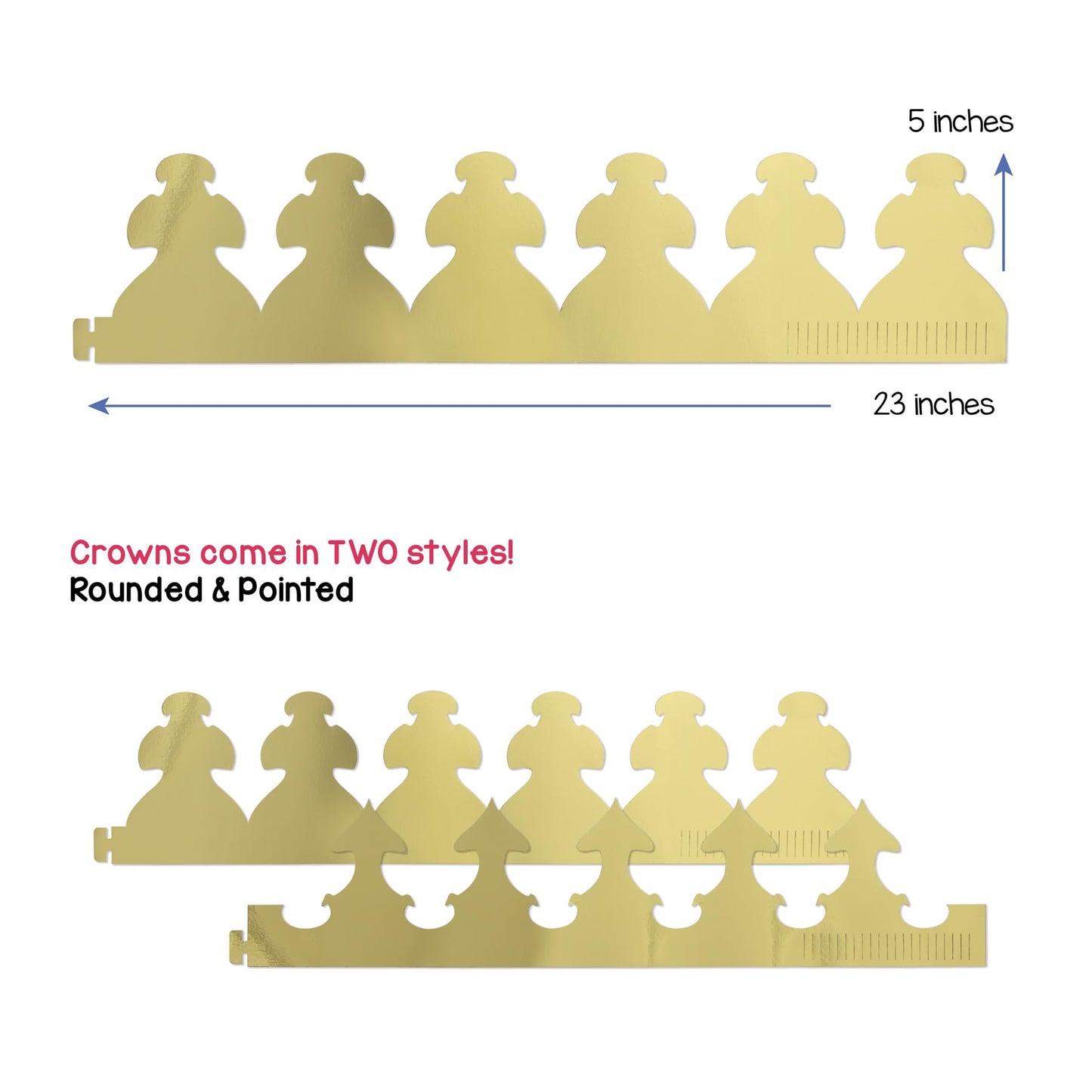 Hygloss Products Gold Paper Party Crowns – Made in the USA, 24 Pack
