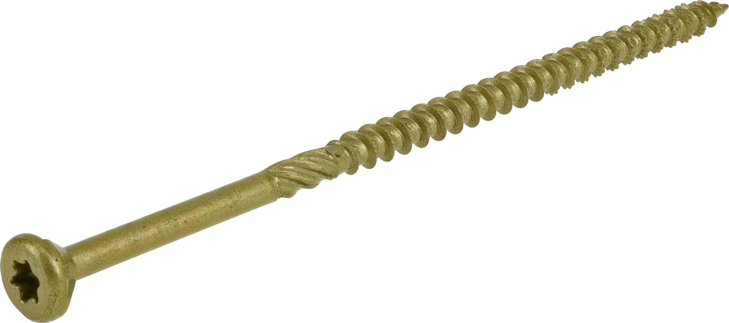 Power Pro 48616 Wood Screws, #10 x 4-1/2", Premium Outdoor Deck Screws, Rust Resistant, Epoxy Coated Bronze, 5lb Tub, 237 pcs