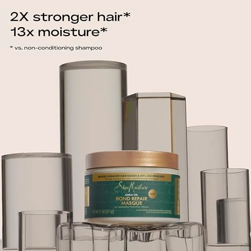 SheaMoisture Bond Repair Shampoo, Conditioner, Leave-In, & Masque Alma Oil 4 Pk to Strengthen Hair with Restorative HydroPlex Infusion