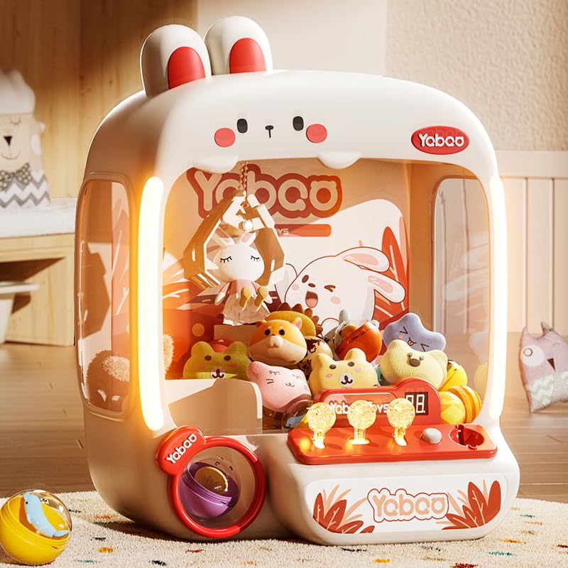 Vanvimen 64 PCS Bunny Claw Machine for Kids Girls,Vending Machine Toys with Sound Lights,Candy and Prize Electronic Dispenser Game Ages 3-4 4-8,Easter Birthday Party Gift for 3 4 5 6 Year Old Girls