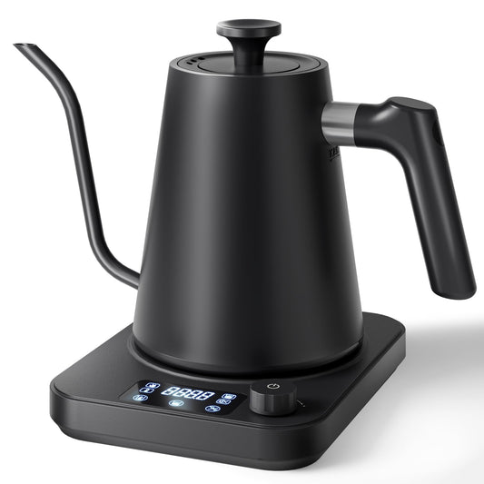 AGORVIO Gooseneck Electric Kettle, ±1°F Temperature Control Electric Kettle, 1.0L 1200W Fast Heating, 24H Keep Warm, 30Min Auto Memory, Food Grade Stainless Steel, Pour Over Kettle for Coffee and Tea