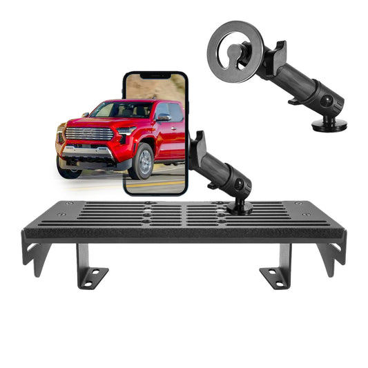 Batdiary 2026 2025 Tacoma Magnetic Phone Mount for 2026 2024 2025 Toy ot a Tacoma metal Cell Phone Holder 2024+ Tacoma Accessories Dashboard Platform Mount -No Drill Installation(Only for 14Inch Nav.)