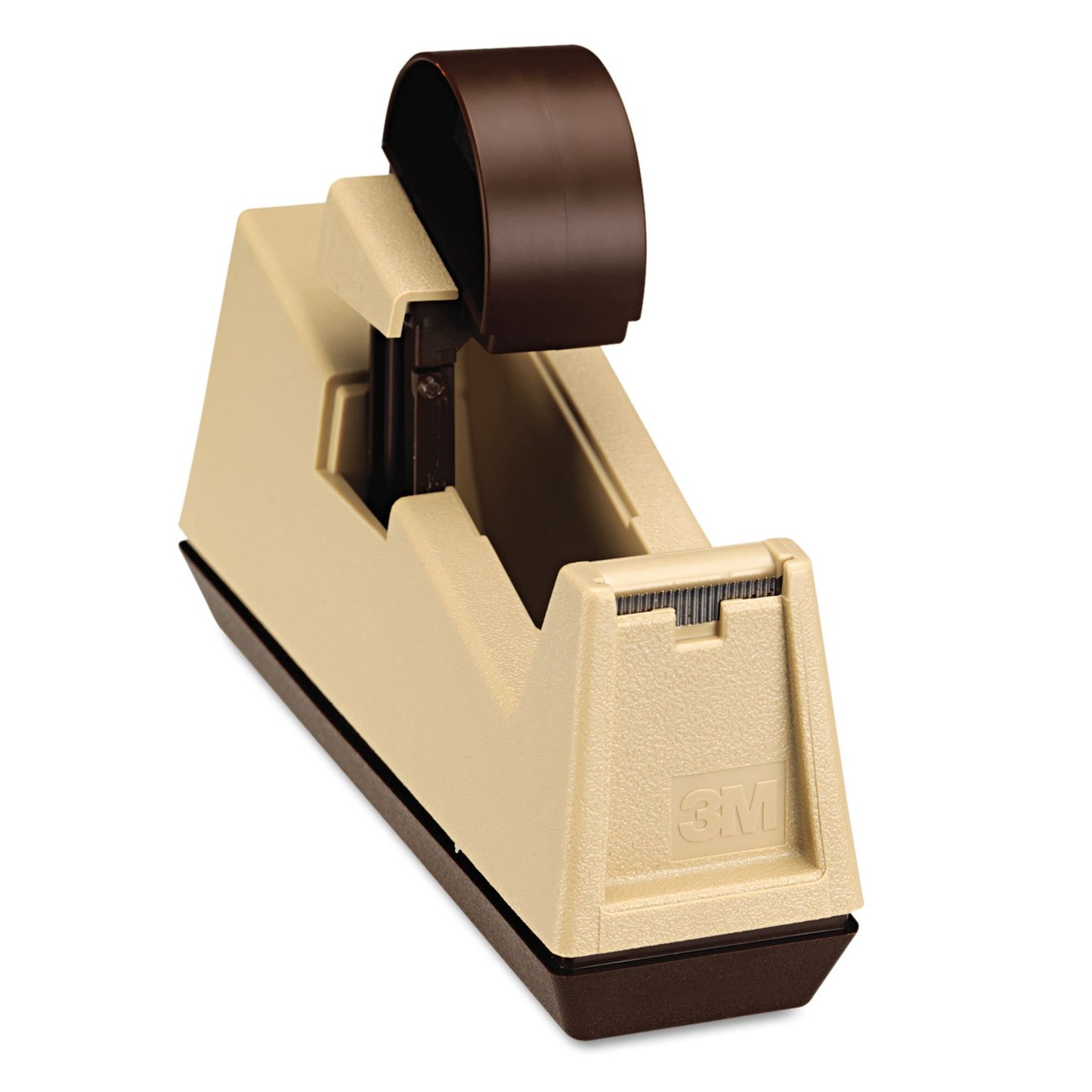 3M Scotch C25 Heavy-Duty Weighted Tape Dispenser, 3-Inch Core, Plastic, Putty/Brown
