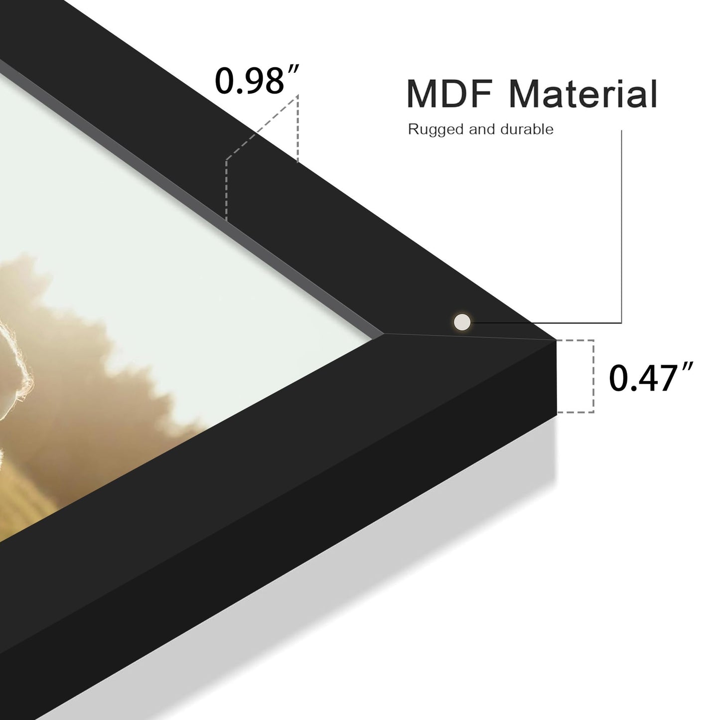 Abtgt 16x24 Frame Set of 3, Display Pictures 12x18 with Mat or 16 x 24 without Mat, Poster Frames for Vertical & Horizontal Wall Hanging Display, Black