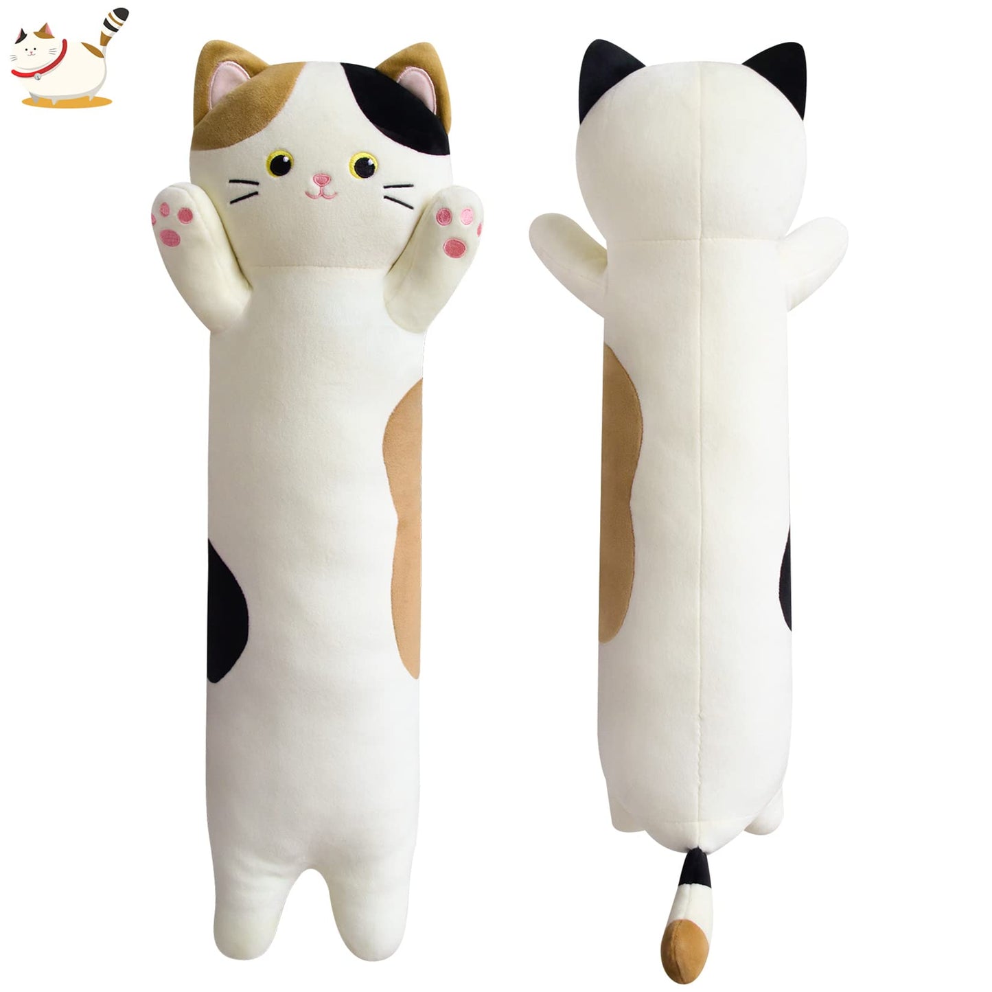Long Cat Plush Pillow, 31inch Cartoon Cat Boby Pillow Long Kitten Stuffed Animal, Soft Hugging Plush for Girls for Kids, Birthday
