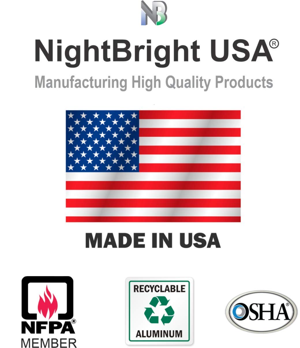 Photoluminescent Exit Sign Red - Pack of 2 - Aluminum - UL 924 Code Approved/IBC/NFPA 101 / NightBright USA Part Number ULR-050 II
