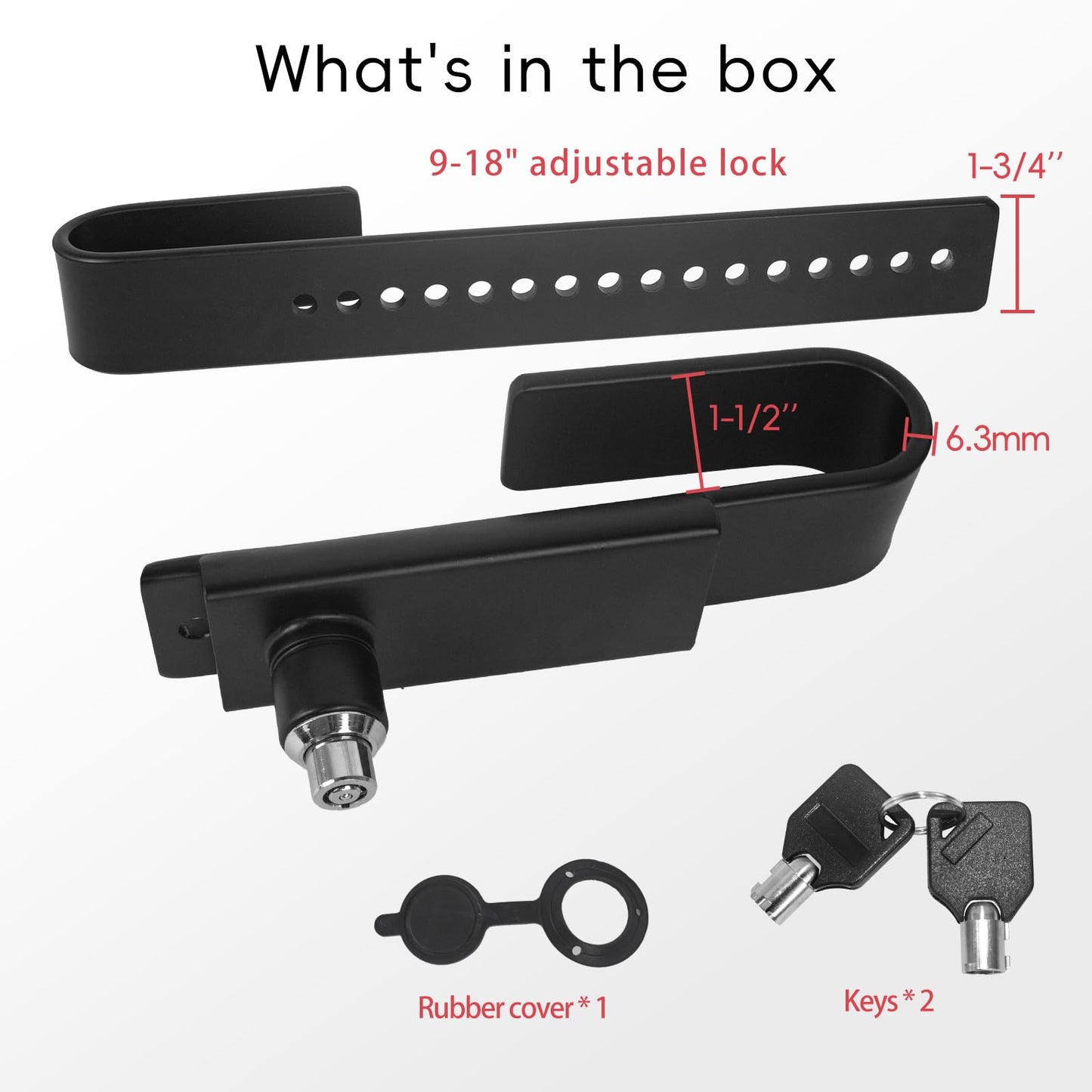 Quality Life Shipping Container Lock, Cargo Door Lock, Heavy Duty Steel Trailer Box Lock with 2 Keys, Dust Cover Re-useable - Black