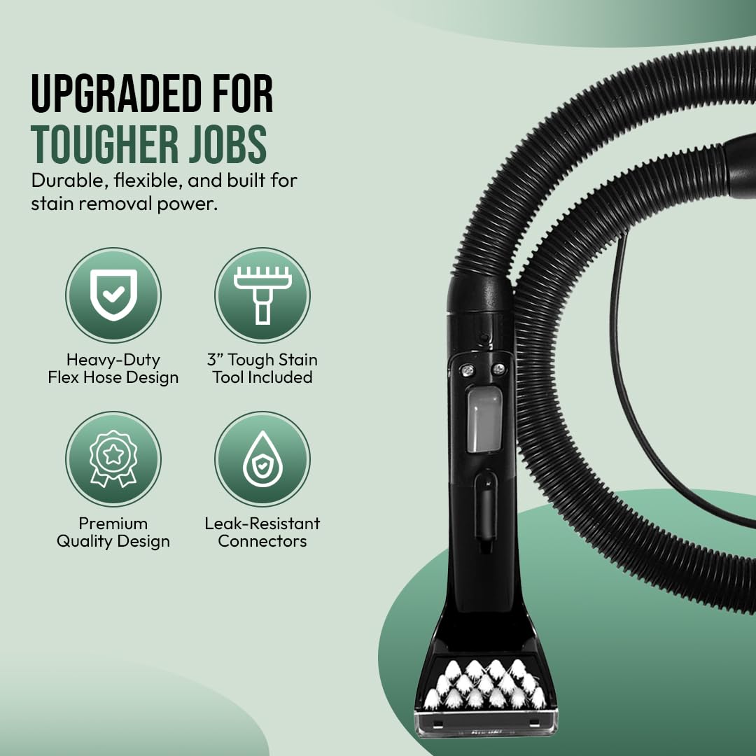 (Upgraded 2025) Flexible Replacement Hose with 3" Tough Stain Brush & Self-Cleaning Tool for Bissell Little Green & SpotClean Carpet Vacuum Cleaners, Fits Models 2694, 2513, 5207, 4720M Series & More