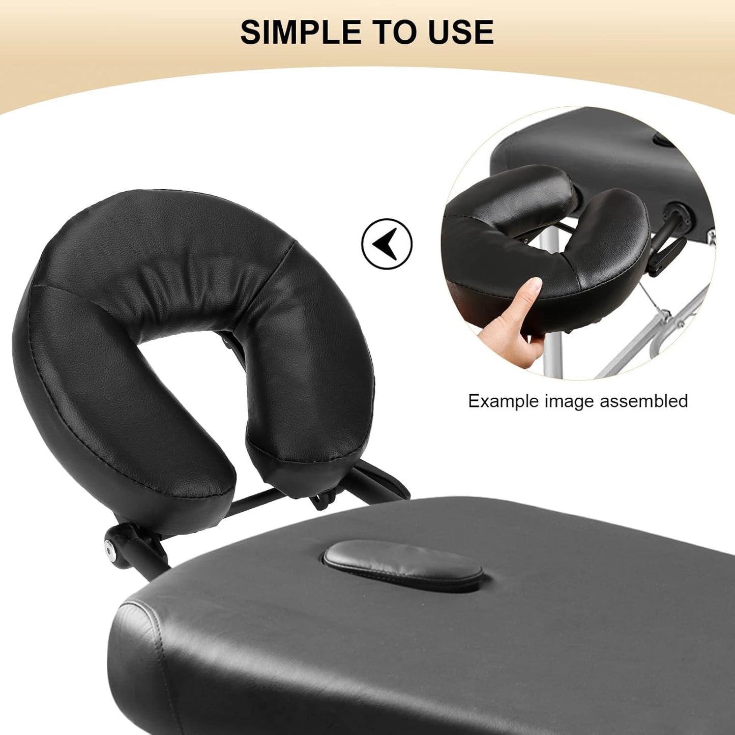 VARIPOWDER Aluminum Adjustable Massage Face Cradle with Pillow Cushion - Standard Universal Table Bed Face Cradle for Comfortable Beauty Spa Massage Headrest Bed face Cradle for Tables