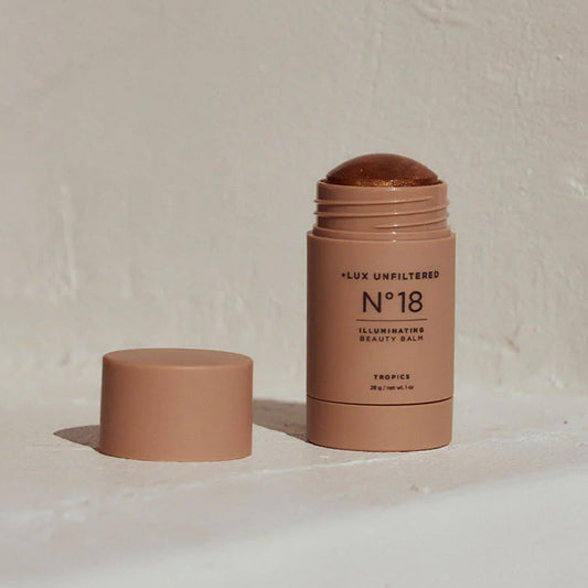 + Lux Unfiltered N°18 Illuminating Beauty Balm in Tropics (A Sheer Wash of Bronze), Non Toxic, Cruelty-Free, Vegan Bronzing Face Stick, Buildable and Blendable Face & Body Color