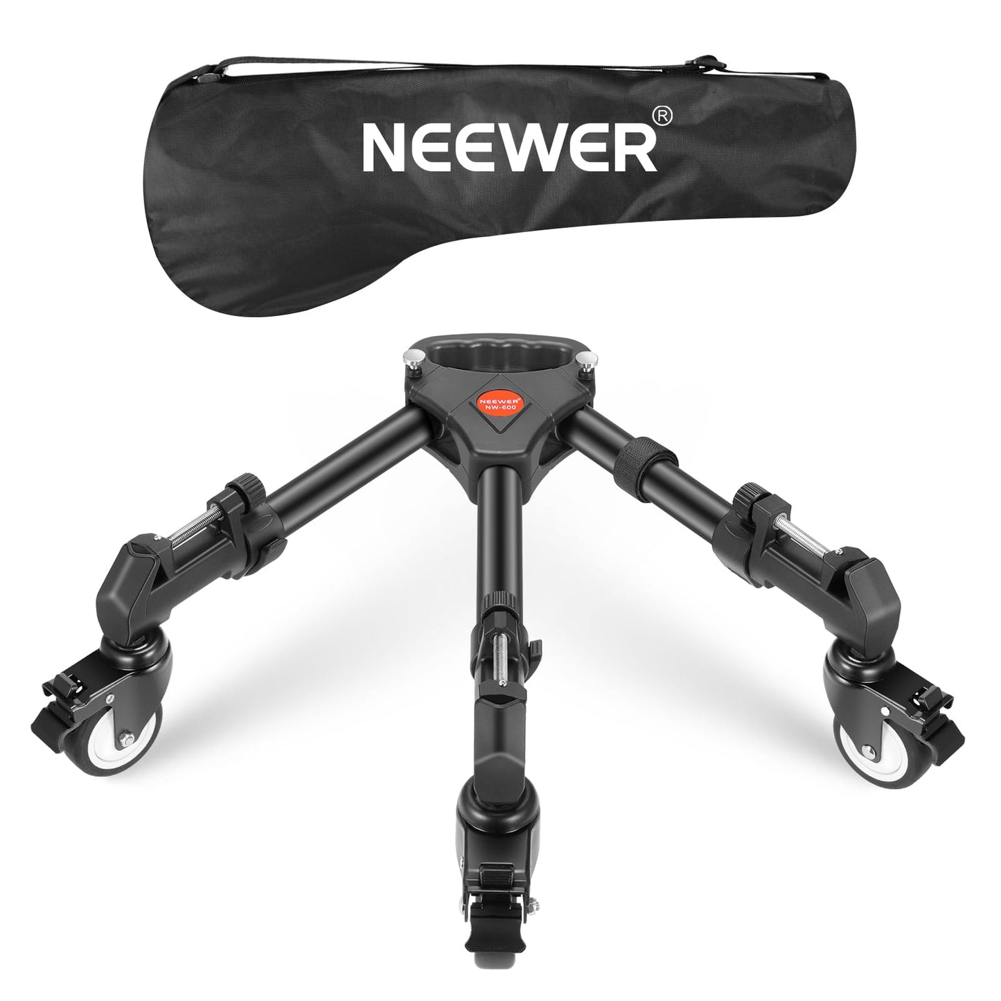 NEEWER Photography Tripod Dolly, Heavy Duty 50lbs Capacity Tripod Wheels with 3" Rubber Wheels for DSLR Cameras Camcorder Photo Video Lighting
