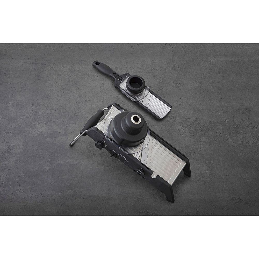 PL8 Professional Mandoline 2.0 - Adjustable Mandoline Slicer with 4 Cutting Thicknesses, Spring-Loaded Hand Guard, Stainless Steel Slicing Ramp, Foldable Non-Skid Feet for Safe, Convenient Food Prep
