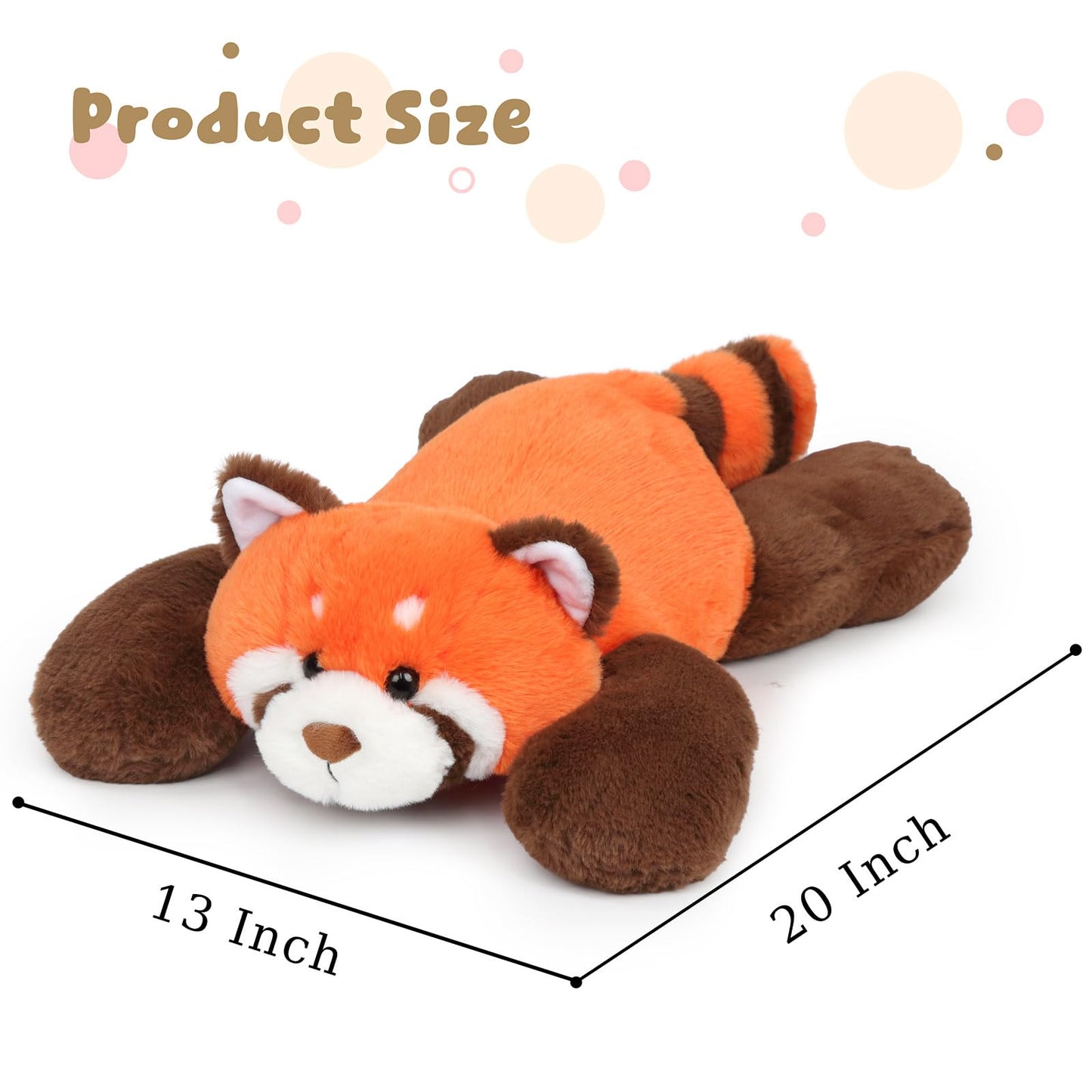 Mushymallow Weighted Red Panda Stuffed Animal Soft Weighted Plushes Cute Red Panda Plush Toy Birthday for Boys Girls Kids Adults
