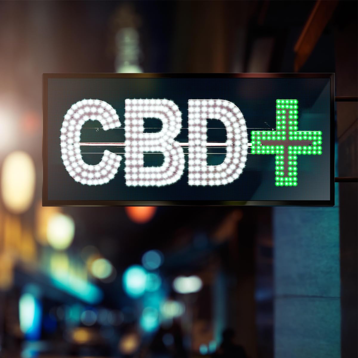 30"x10" Large LED CBD+ Sign for Smoke Shops, Super Bright Unique Design CBD+ Sign with Hanging Installation, High Visibility CBD+ Sign for Stores Retail Shops Window
