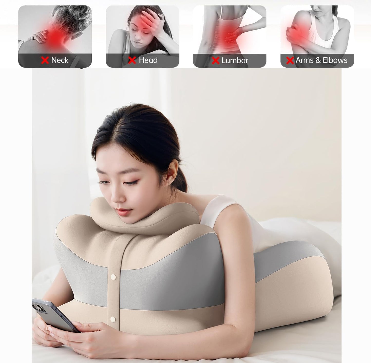 Adjustable Intimacy & Pregnancy Support Pillow - Ergonomic Foam Wedge Cushion for Back Pain, Sitting, Lying, Multi-Position with Removable Washable Cover (Dark Gray)