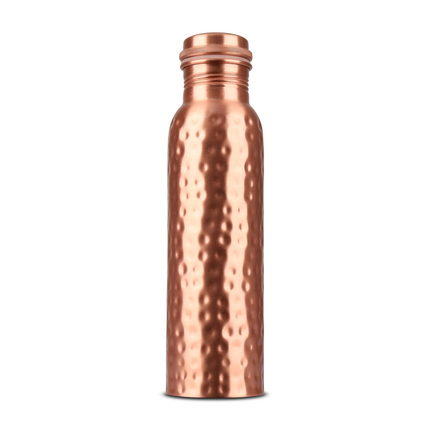 ANTIQUANA 34 Oz Pure Copper Water Bottle Set – Leak-Proof Hammered Design with Tumbler, Carrying Bag & Smooth Finish Decorative – Copper Home Decore