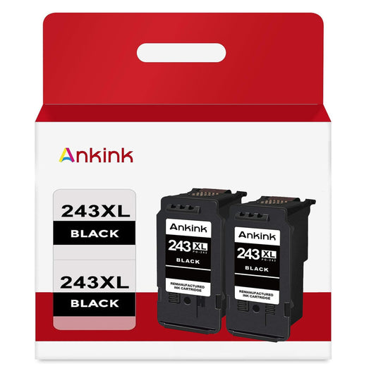243XL Black Compatible Ink Cartridge Replacement for Canon 243 243XL PG 243 XL Black Ink Cartridges Fit for TR4520 TR4522 MG2520 MG2522 MG2922 TS3322 TS3122 TS202 MX490 MX492 Printer (Black, 2-Pack)
