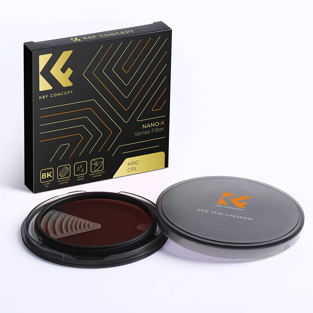 K&F Concept 82mm Circular Polarizers Filter Polarizing Filter 28 Multi-Layer Coated Super Slim High Definition CPL Lens Filter (Nano-X Series)