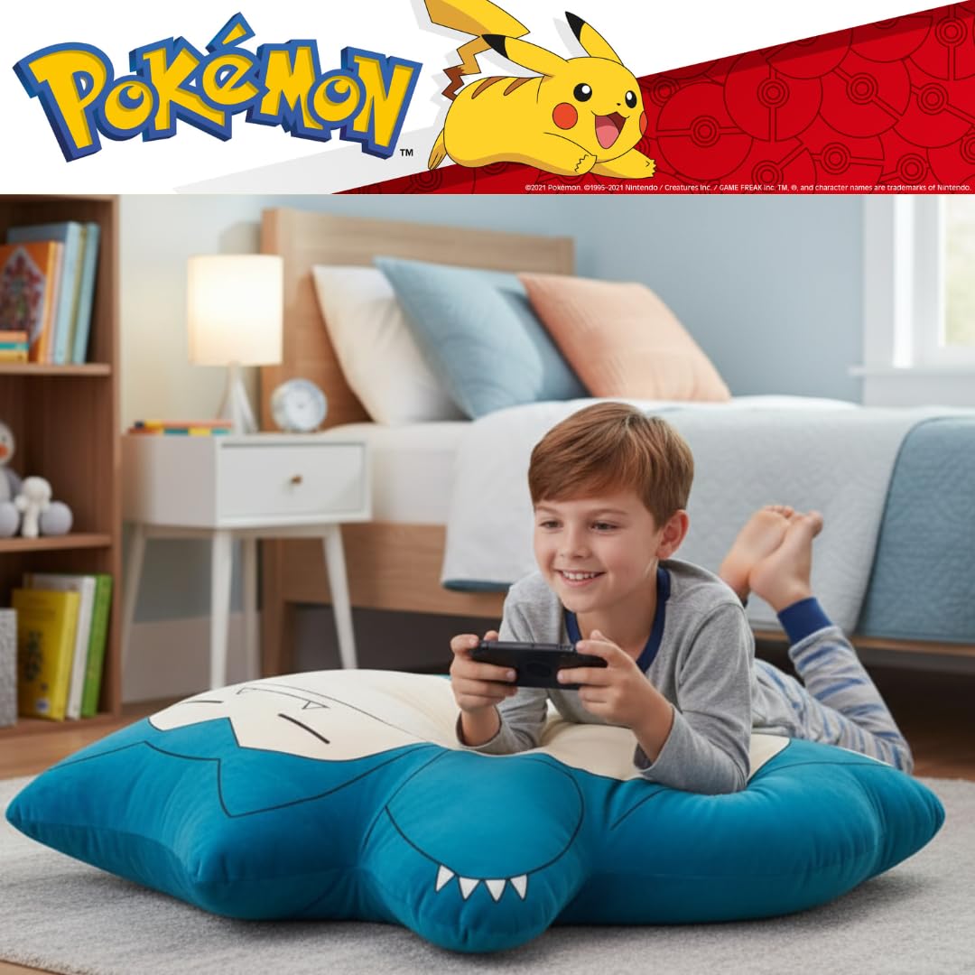 Pokemon Snorlax Anime Cozy Bedding Super Plush Oversized Body Pillow (Officially Licensed Product) by Franco