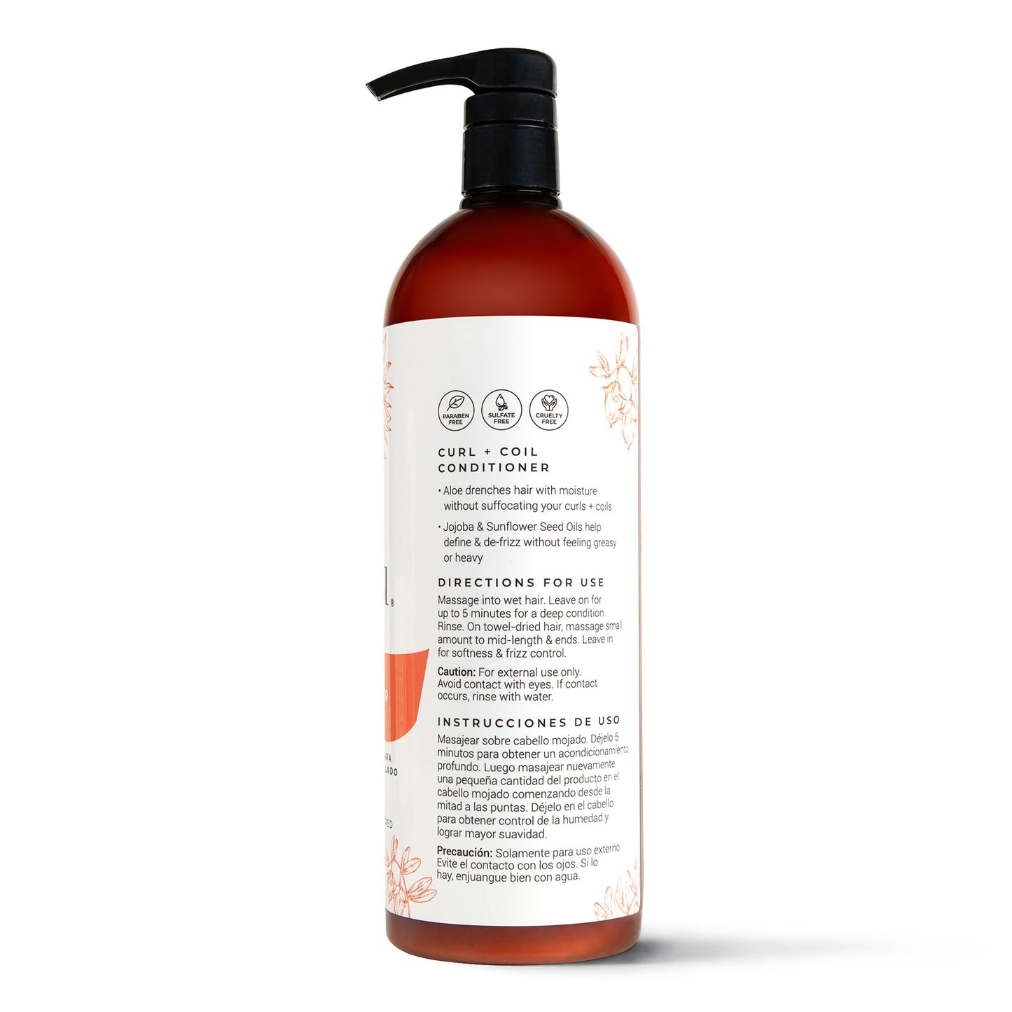 CIBU Curl + Coil Conditioner Cleanses, Hydrates, Revitalizes, Detangles & Preserves Natural Curl + Coil for Frizz-Free Smooth Manageable Hair (Conditioner, 1 Liter)
